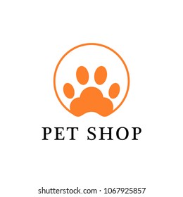 Paw Print, Pet Shop Vector Logo Template