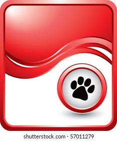 paw print red wave background