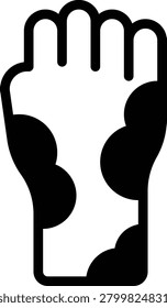 A paw print representing animals, pets, wildlife, or tracking.
