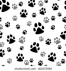 Paw print seamless. Cat paw print seamless. Traces of Cat Textile Pattern. Cat footprint seamless pattern. Vector seamless