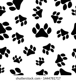 Paw print seamless pattern background icon.