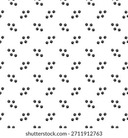 Paw print padrão sem emenda isolado no fundo branco