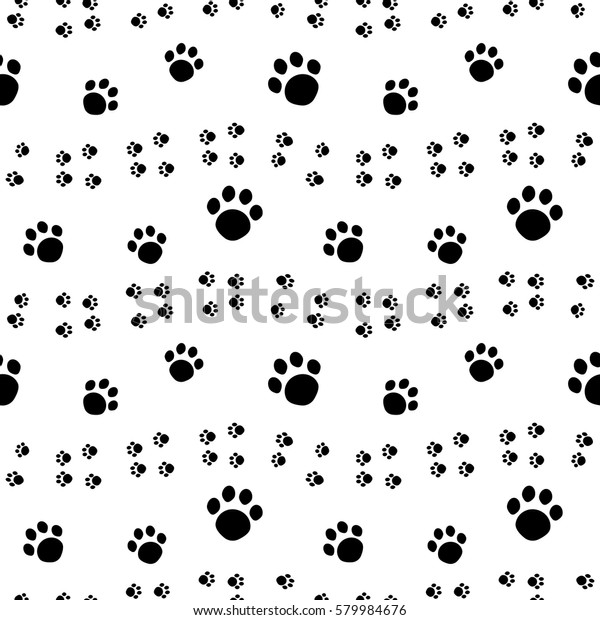 Paw Print Seamless Pattern Isolated On Stock Vector (Royalty Free ...