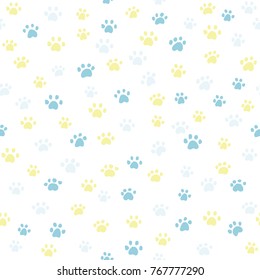 paw print seamless pattern. Traces of Cat Textile Pattern