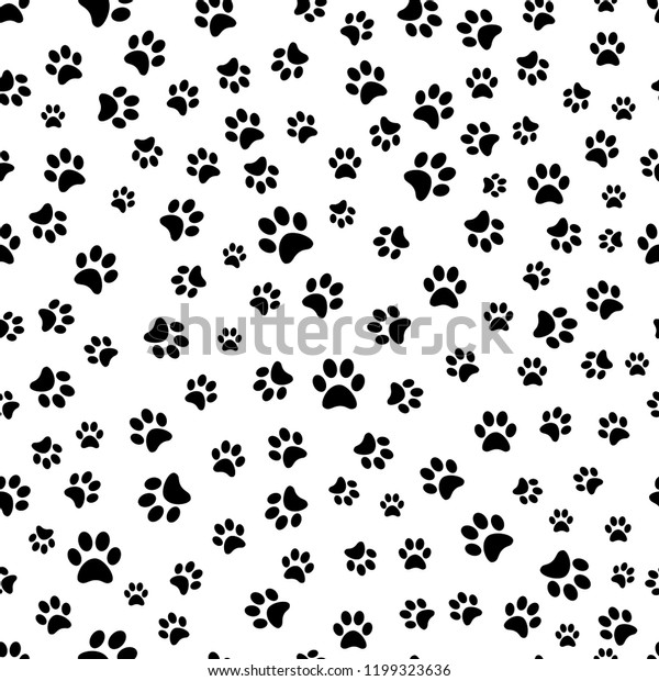 Paw\
print seamless pattern. Traces of Cat Textile\
Pattern