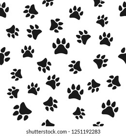 Paw Print Seamless Pattern Vector Illustration Stock Vector (Royalty ...