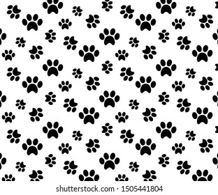 Paw print seamless pattern  vector illustration graphic on background