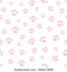 Paw Print Seamless Traces Cat Dog Stock Vector (Royalty Free ...