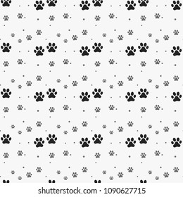 Paw print seamless. Traces of Cat Textile Pattern. Cat footprint seamless pattern. Vector seamless eps 10