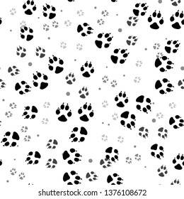 Paw Print Seamless Traces Cat Textile Stock Vector (Royalty Free ...