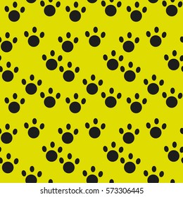 Paw print seamless. Vector background.