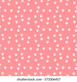 Paw print seamless. Vector background.