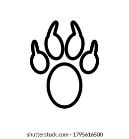 Paw print set. Paw foot trail print of animal.