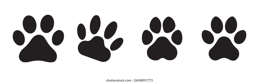Paw print sign and symbol. Pet paw icon. Vector illustration eps 10