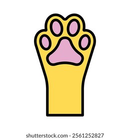 paw print sign symbol vector flat icon