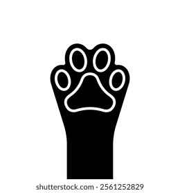 paw print sign symbol vector flat icon