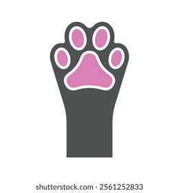 paw print sign symbol vector flat icon