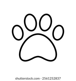 paw print sign symbol vector flat icon