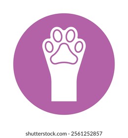paw print sign symbol vector flat icon