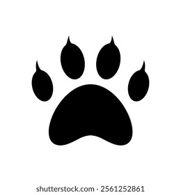 paw print sign symbol vector flat icon