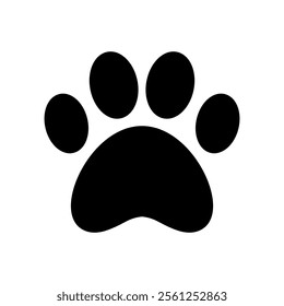 paw print sign symbol vector flat icon