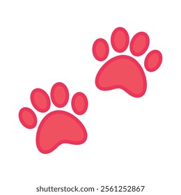 paw print sign symbol vector flat icon