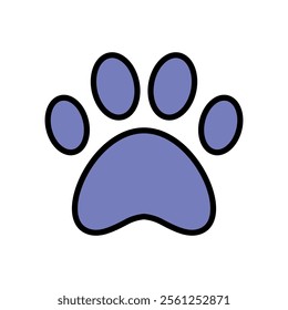 paw print sign symbol vector flat icon