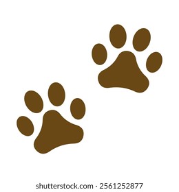 paw print sign symbol vector flat icon