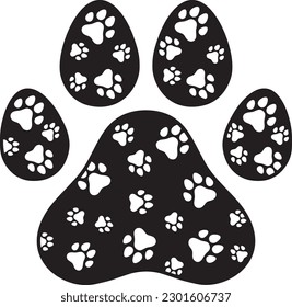 Paw print silhouette, Dog mom - isolated on a white background.