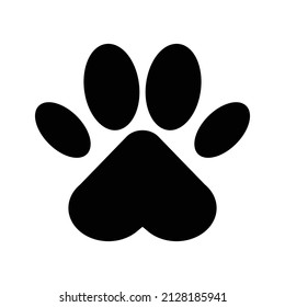 Paw print silhouette icon. Animal footprints. Editable vector.