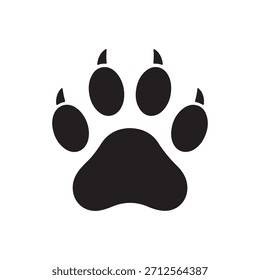 Paw Print silhueta ícone vetor design plano em fundo branco