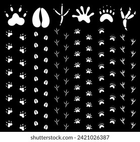 Paw print silhouette. Isolated paw print on white background