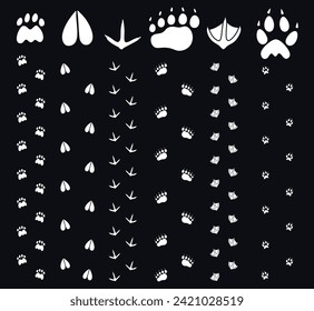 Paw print silhouette. Isolated paw print on white background
