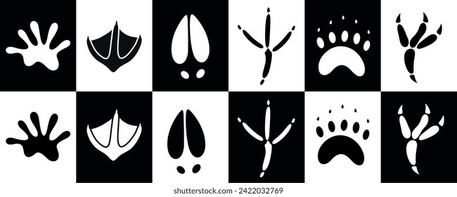Paw print silhouette. Isolated paw print on white background