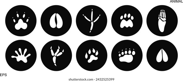 Paw print silhouette. Isolated paw print on white background