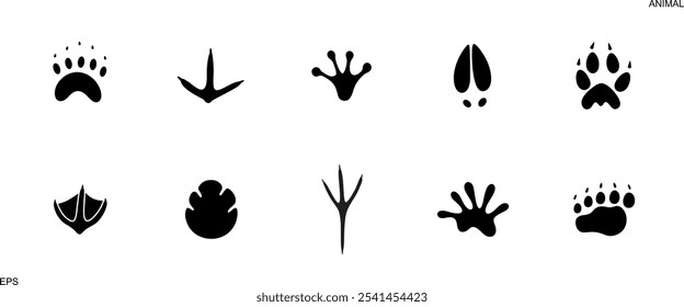 Paw print silhouette. Isolated paw print on white background