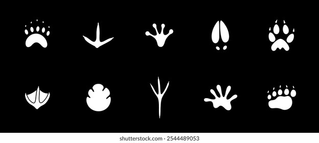 Paw print silhouette. Isolated paw print on white background