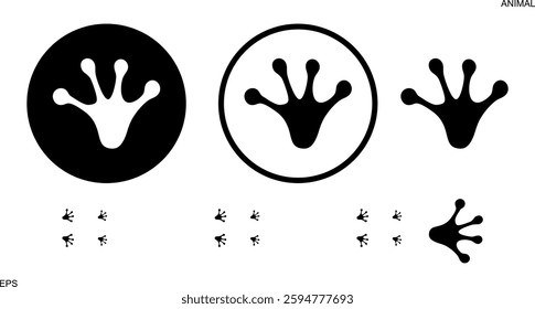 Paw print silhouette. Isolated paw print on white background