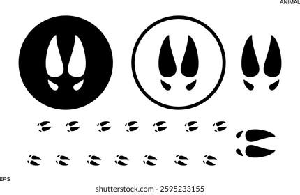 Paw print silhouette. Isolated paw print on white background