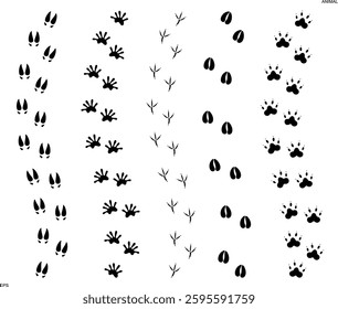 Paw print silhouette. Isolated paw print on white background