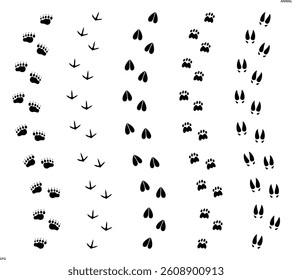 Paw print silhouette. Isolated paw print on white background