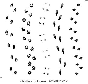 Paw print silhouette. Isolated paw print on white background