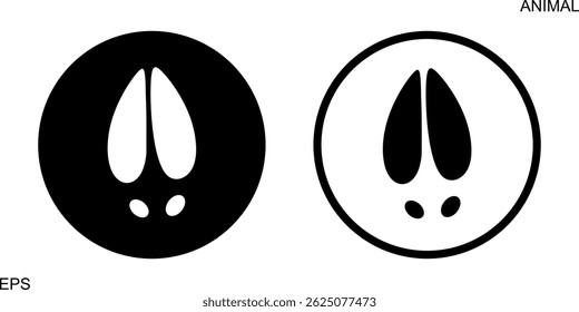 Paw print silhouette. Isolated paw print on white background