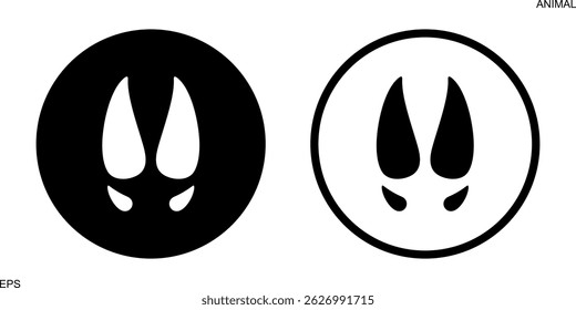 Paw print silhouette. Isolated paw print on white background