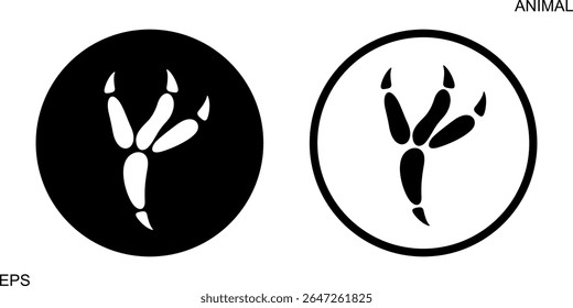Paw print silhouette. Isolated paw print on white background
