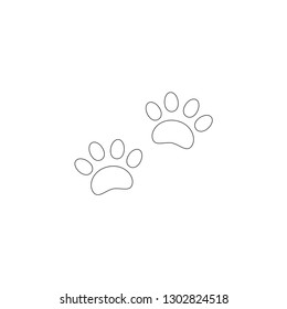 Paw Print. simple flat vector icon illustration. outline line symbol - editable stroke