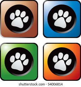 paw print square web buttons