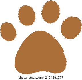 Paw print sticker, animal vector clipart paper textured design