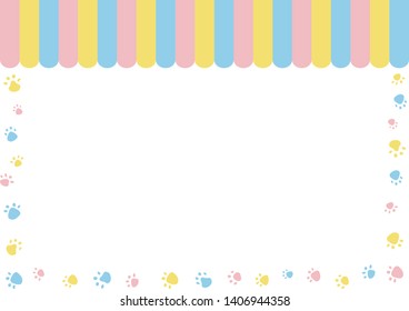 paw print and striped pattern background
