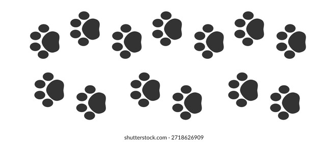pata imprimir faixa separador de borda de silhueta clipart